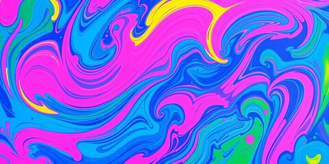 Colorful swirling acrylic paint background with vibrant shades of blue, green, and pink, vibrant, texture