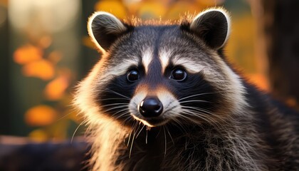 Enigmatic Raccoon Caught in a Dramatic Snowfall, Dashing Across the Frosty Forest Floor in the Early Hours of the Morning