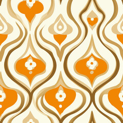 Fototapeta premium Retro seamless pattern - colorful nostalgic background design