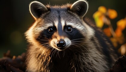 Cute Raccoon Amidst a Winter Wonderland Playful Masked Bandit Frolicking in the SnowCovered Forest with Sparkling Ice Crystals, Enchanting Winter Scene Full of Texture and Whimsy.