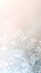Soft White Gradient Frosted Window with Snowflakes