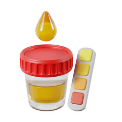 Urine test representation. 3d illustration