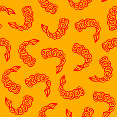 fried shrimp pattern. tempura fried shrimp seamless pattern. crispy shrimp tempura pattern background. Shrimp Pattern Background.