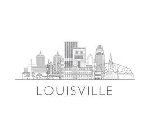 Louisville, Kentucky skyline cityscape vector illustration