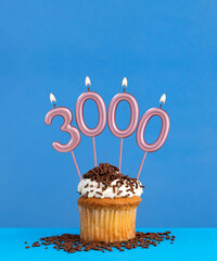 Number of followers or likes - Candle number 3000.