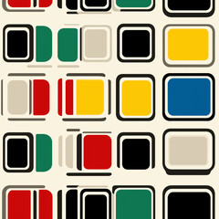 Retro seamless pattern - colorful nostalgic background design