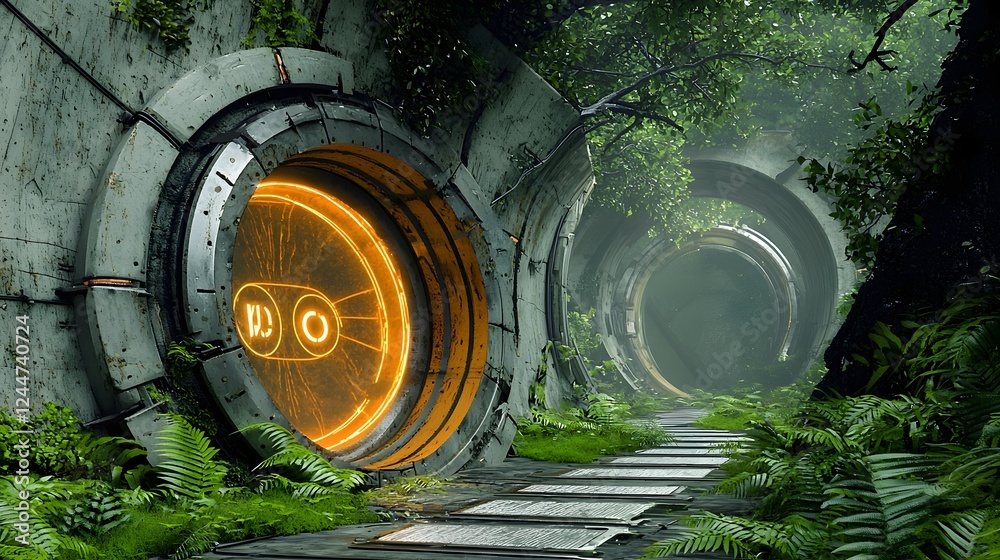 Poster discover the mystical secrets of an abandoned alien city where strange glowing symbols are etched in