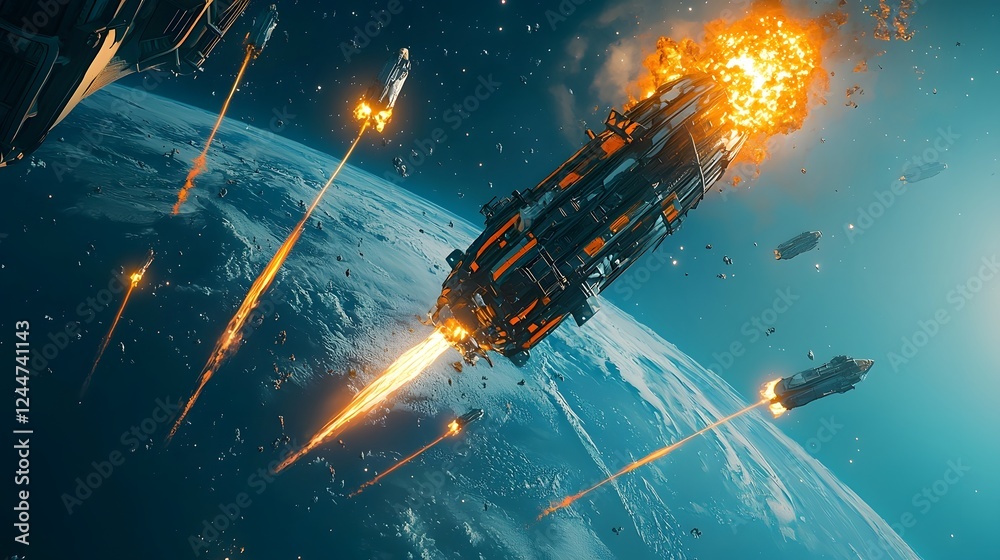 Aufkleber dramatic depiction of a strange meteorite crashing to earth altering reality in its vicinity with ex