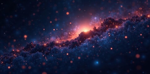 Fototapeta premium Close-up view of bright stars scattered across inky black , night photography, twinkle, shiny