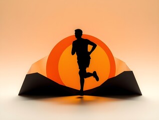 Silhouette of a running man 