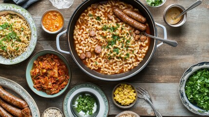 Korean Budae Jjigae: Spicy Army Stew with Sausage and Toppings