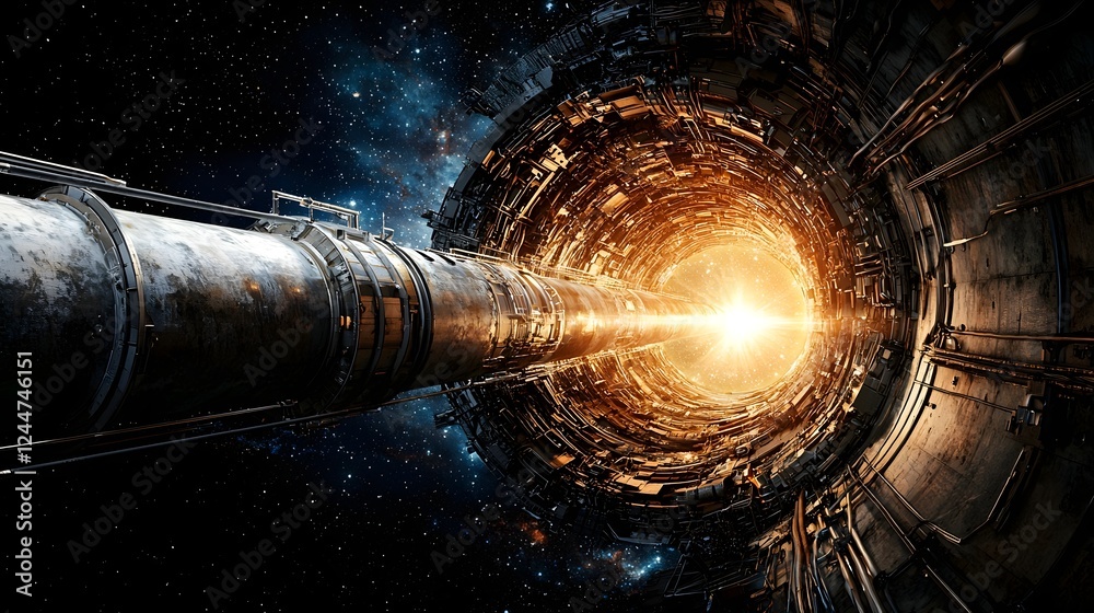 Fototapete Mysterious wormhole portal opening up to an unknown part of the galactic universe leading to unexplored cosmic realms beyond our dimensional boundaries