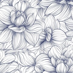 Seamless pattern with hand drawn flowers.