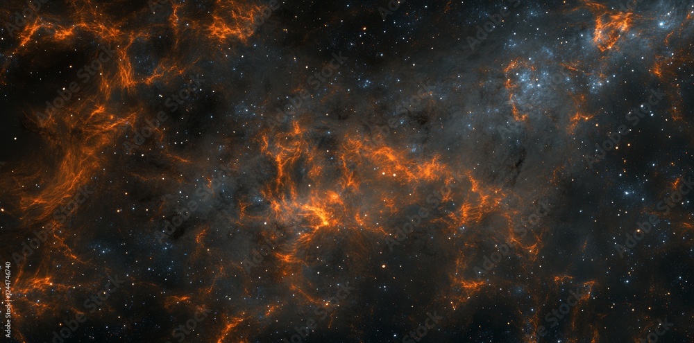 Canvas Prints dark, abstract fire particles with sparks on a black background, created by generative ai