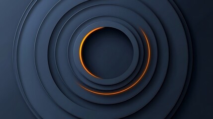 Abstract dark circles glowing orange