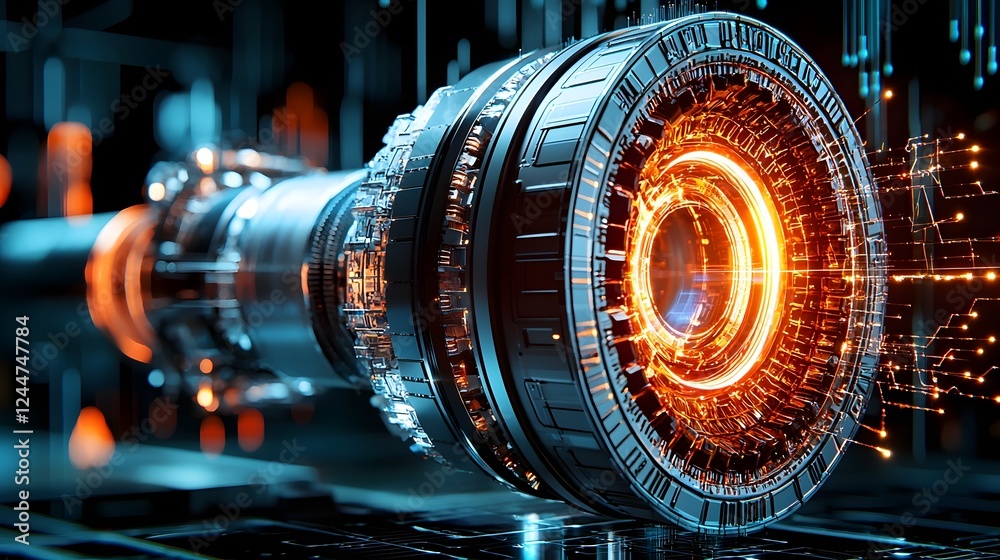 Aufkleber Unlocking the Secrets of Faster Than Light Travel in a Futuristic Science Laboratory A Scientist Explores the Boundaries of Physics and the Potential for Interstellar
