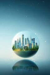 Eco-Friendly City in a Glass Sphere Concept Design