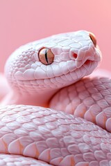 Elegant Pink Snake with Unique Scalation and Eyes