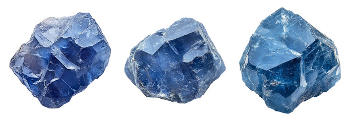 Naklejka premium Blue Crystalline Mineral on Transparent Background for Stock Use