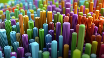 Obraz premium Colorful Abstract Bars in Various Heights and Shades for Design Use