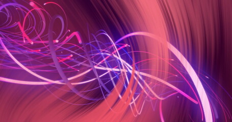 Colorful abstract image with swirling lines and light trails over gradient background
