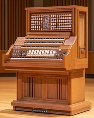 Elegant Wooden Electronic Organ.