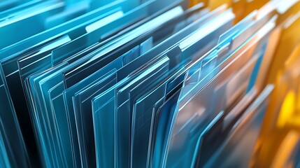 Folders abstract background illustration with 3D rendering, symbolizing organized data structures