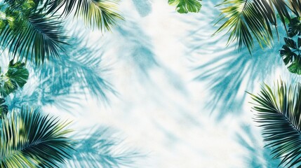 Tropical Palm Leaves Shadows Summer Background