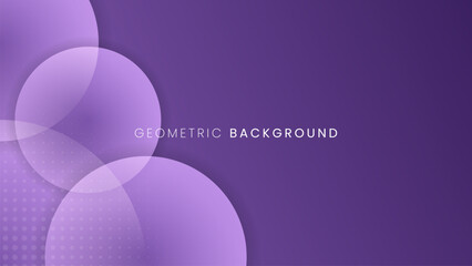 Abstract geometric purple background with circle shapes and shadow. Vector background