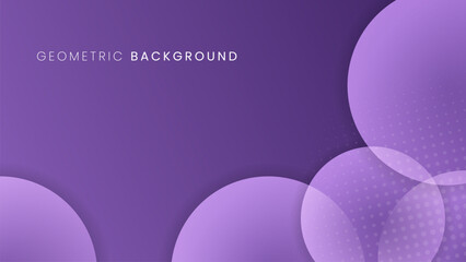 Abstract geometric purple background with circle shapes and shadow. Vector background