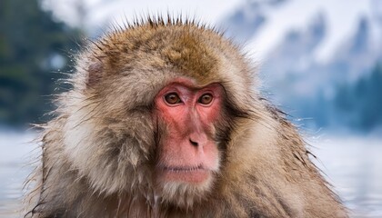 Naklejka premium Enchanting Snow Monkeys Frolicking in Naganos Winter Wonderland, Showcasing Playful Interactions and Stunning Snowy Landscapes