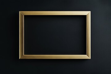 Elegant gold picture frame against a dark wall offers a sophisticated backdrop for artwork or photography