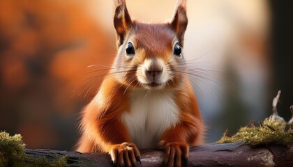 Agile and Playful Red Squirrel Scampering through a SnowCovered Forest, Contrasting against the Whimsical Winter Landscape with Vibrant Fur and Busy Tail