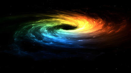 Swirling Rainbow Tornado with Vibrant Luminous Colors