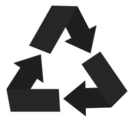 Obraz premium Recycle black icon vector isolated on white background.