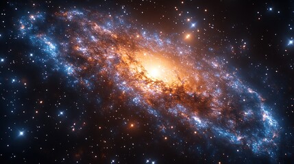 Obraz premium Spiral Galaxy Cosmic Space Background Illustration