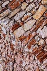 Rugged stone wall showcasing natural textures and hues of brown and ochre