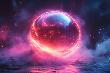 Immerse yourself in the captivating cosmic beauty of the universe with a celestial sphere in deep space. Ideal for astronomy backgrounds