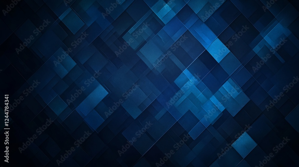 Aufkleber An abstract blue background featuring overlapping squares and rectangles, creating a modern, geometric design.