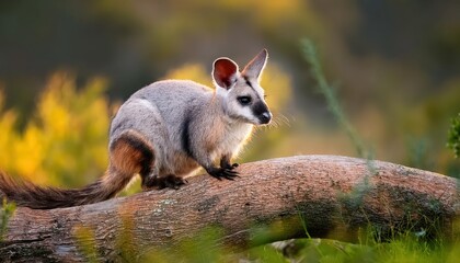 Naklejka premium Spotlight on the Elusive Brushtailed Phascogale amidst Vibrant Tropical Rainforest, Capturing the Mystery and Beauty of Australias Wildlife.