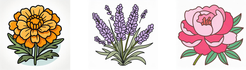 Triple floral artwork features chrysanthemum, carnation, and hibiscus in a double exposure style, showcasing vibrant colors and intricate details.