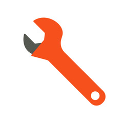 adjustable wrench flat icon illustration color