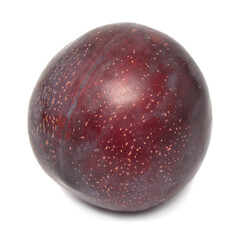 One fresh plum isolated on white background
