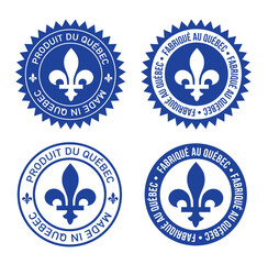 Made in quebec province round emblem symbol label vector