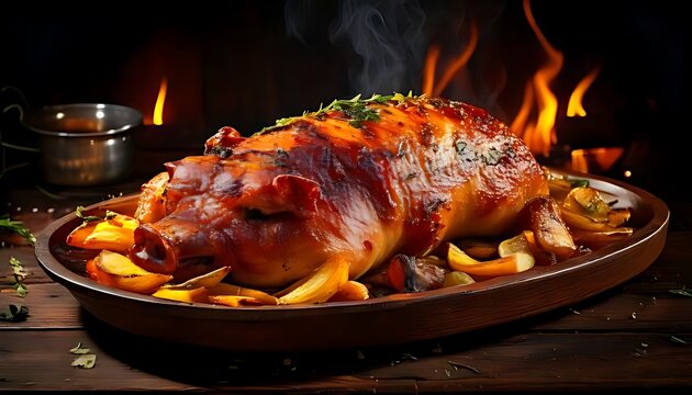 Cochinillo Asado is roasted suckling pig with crispy skin and tender meat.
