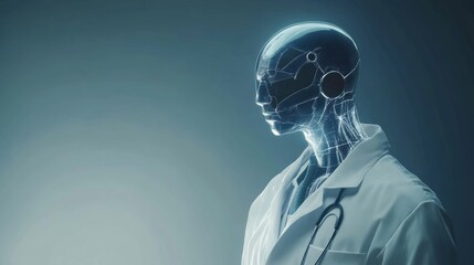 Digital online AI doctor. Healthcare system, hospital medicine tech, virtual doctor, medical assistant, innovation medicine, artificial intelligence, healthcare concept.