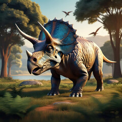 Fototapeta premium triceratops 3d rendering