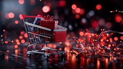 Cyber monday sale e-commerce shopping cart visual digital marketing