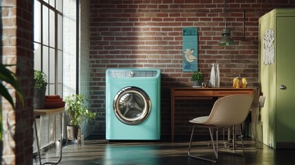 Retro Laundry Room: A Vintage Oasis of Cleanliness