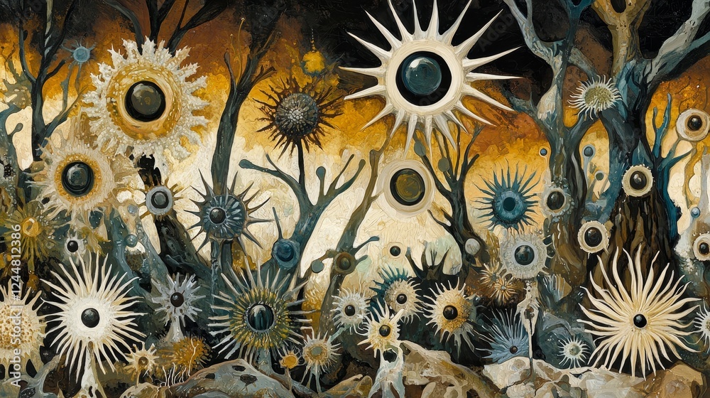 Poster abstract visual interpretations of biological patterns in nature